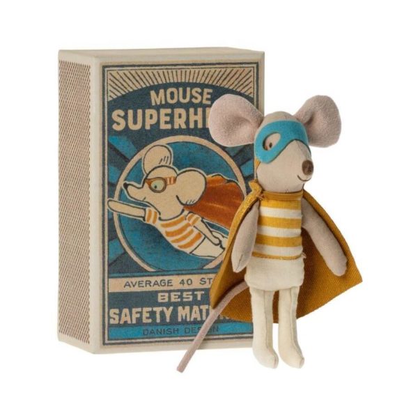 Maileg Little Brother Superhero Mouse Matchbox