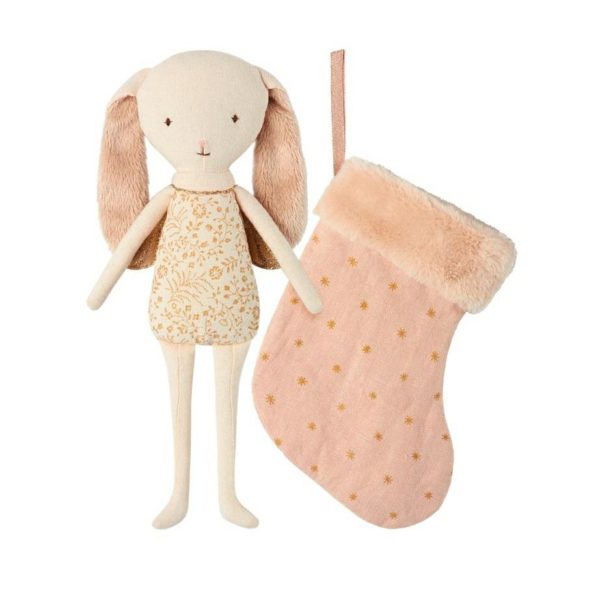 Maileg Bunny Angel with Pink Stocking