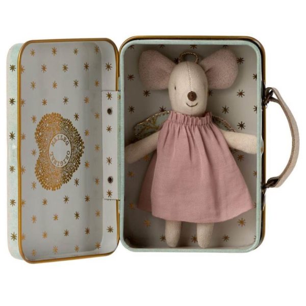Maileg Little Sister Angel Mouse Suitcase