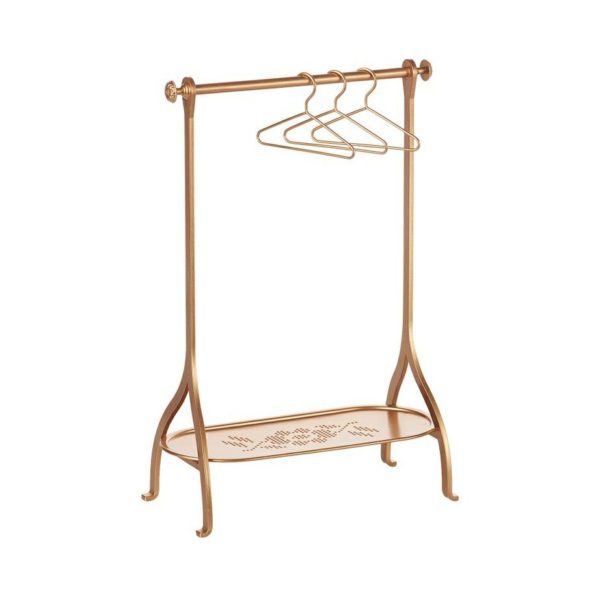 Maileg Gold clothes rack with hangers