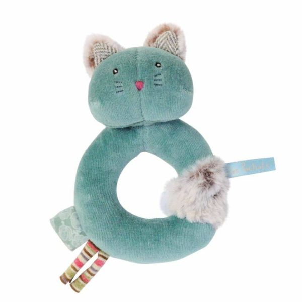 Les Pachats Green Cat Ring Rattle