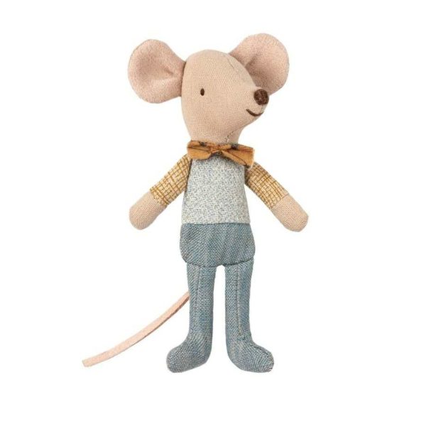 Maileg Little Brother Matchbox Mouse with Bowtie