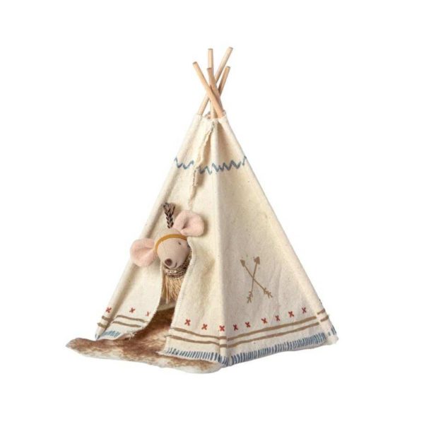 Maileg Little Feather Mouse with Tent