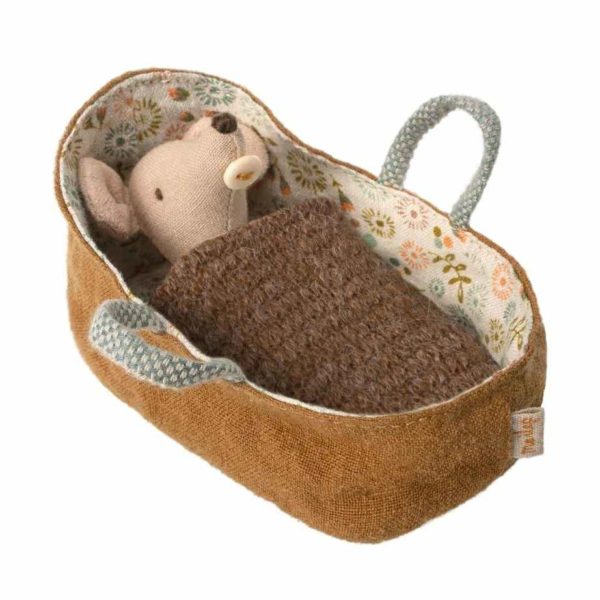 Maileg Baby Mouse in Carry Cot