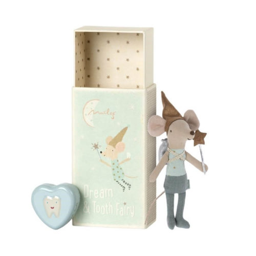 Maileg Tooth Fairy Mouse Matchbox Blue