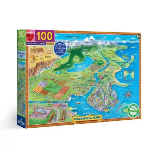 Geographical Terms 100 Piece Puzzle eeBoo