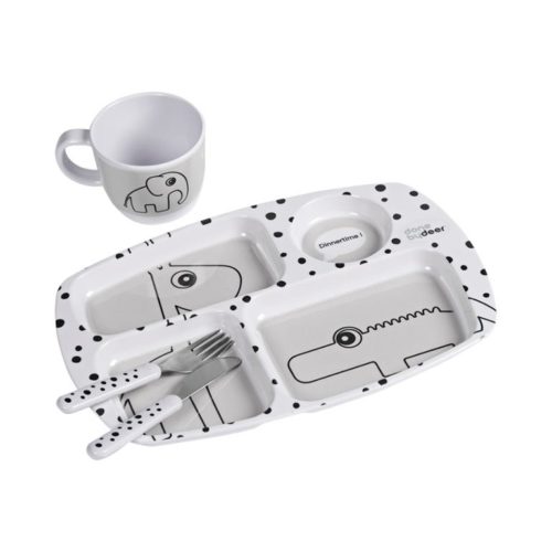 Toddle Dinner Set Happy Dots Grey