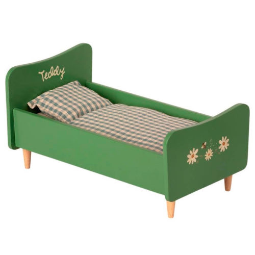 Maileg Teddy Dad Wooden Bed Green