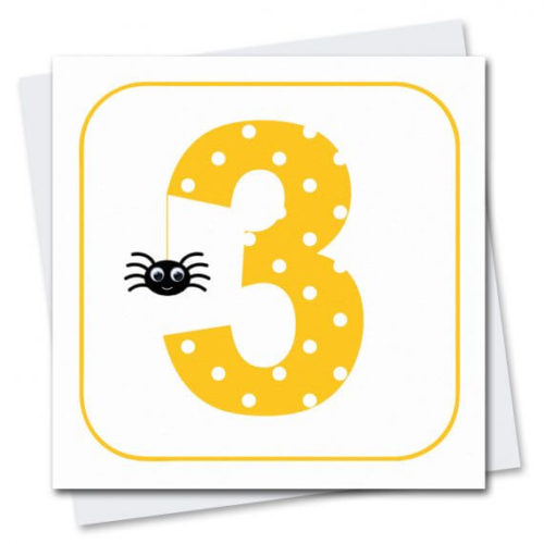 Stripey Cats Age 3 Spider Card