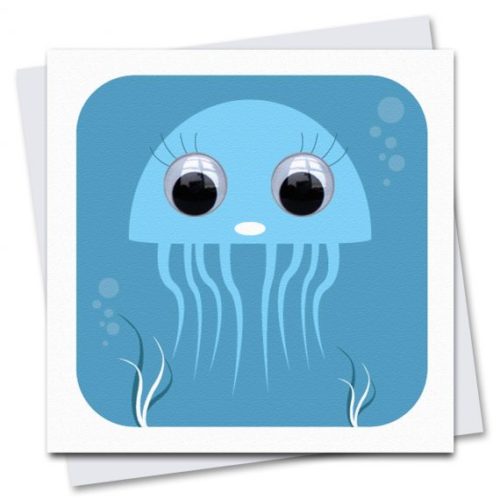 Stripey Cats jelly Fish Card