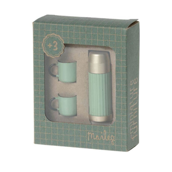 Maileg Thermos and Cups Mint