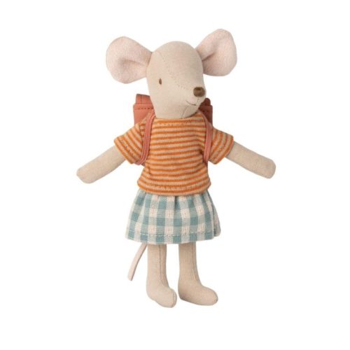 Maileg Big Sister Tricycle Mouse with Old Rose Bag