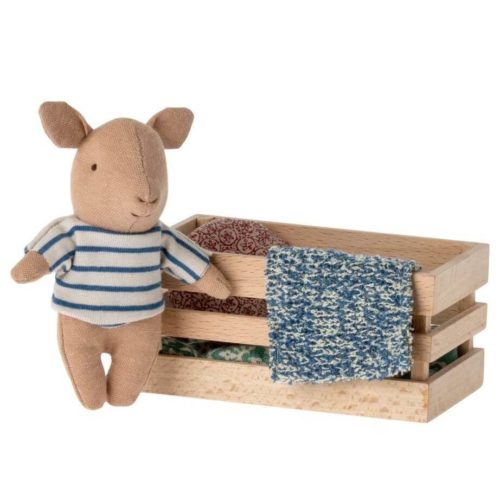 Maileg Pig in Box Baby Blue