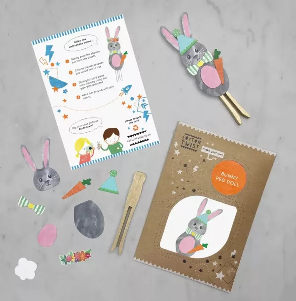 Make Your Own Bunny Peg Doll Kit